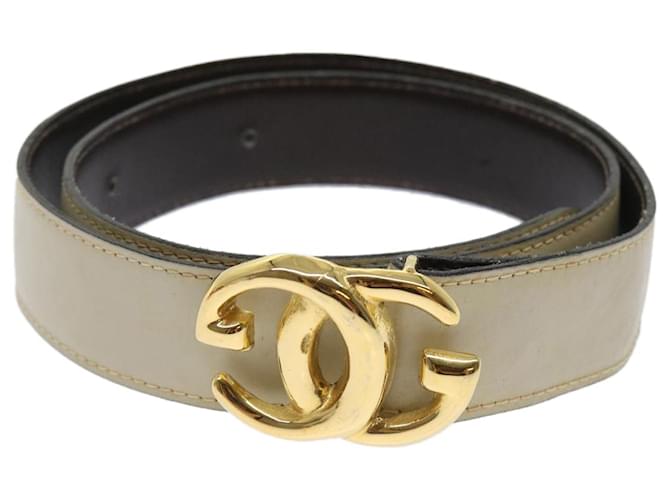 GUCCI Ceinture Cuir 33.5"" Blanc Auth.4713  ref.996942