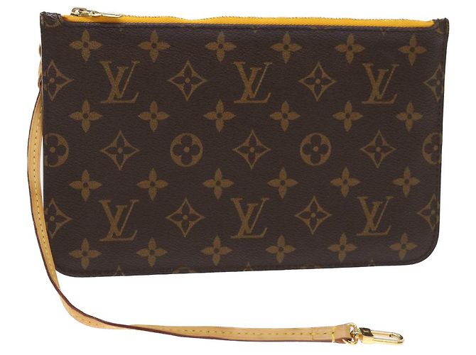LOUIS VUITTON Monogram Neverfull MM Pouch Accessory Pouch Mimosa LV Auth ep1100