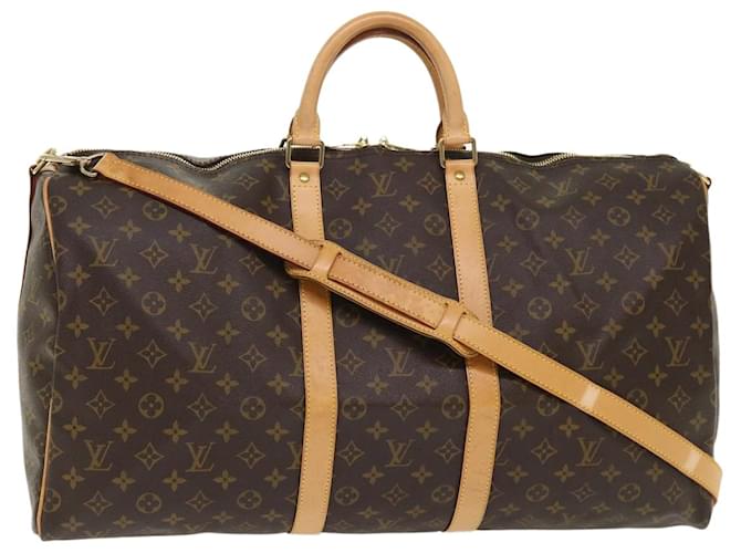 Louis Vuitton Monograma Keepall Bandouliere 55 Boston Bag M41414 Autenticação de LV 46105 Lona  ref.996980