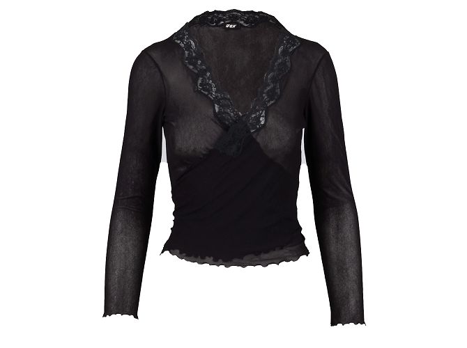 Autre Marque Top cardigan allacciato della Collezione Privée Nero