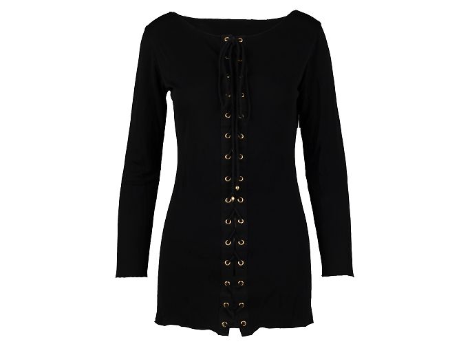 Autre Marque Coleção Privée Front Lace-up Top Preto