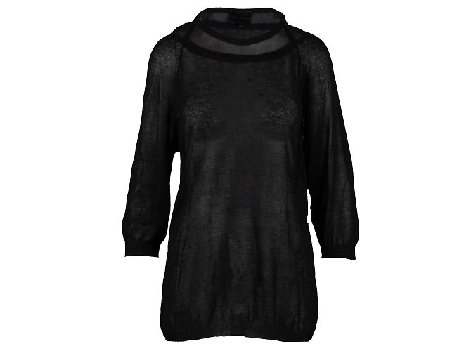Top de malha transparente Hôtel Particulier Preto