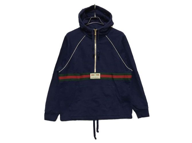 *** Moletom com listra web GUCCI gucci Azul marinho
