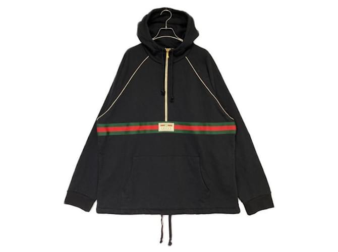 ***GUCCI  WEB & GUCCI LABELED SWEATSHIRTS Black Cotton Polyester Wool Rayon Acrylic  ref.997282