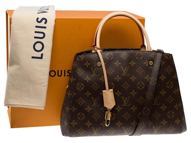 LOUIS VUITTON Montaigne Bag in Brown Canvas - 101306 Cloth  ref.997298