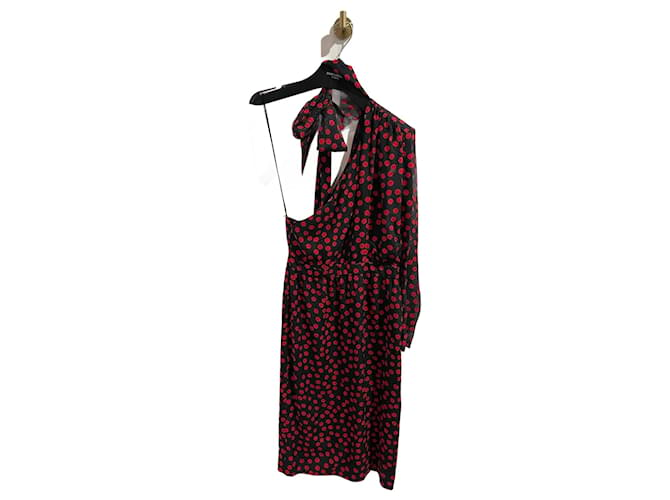 SAINT LAURENT  Dresses T.fr 40 silk Black  ref.997312