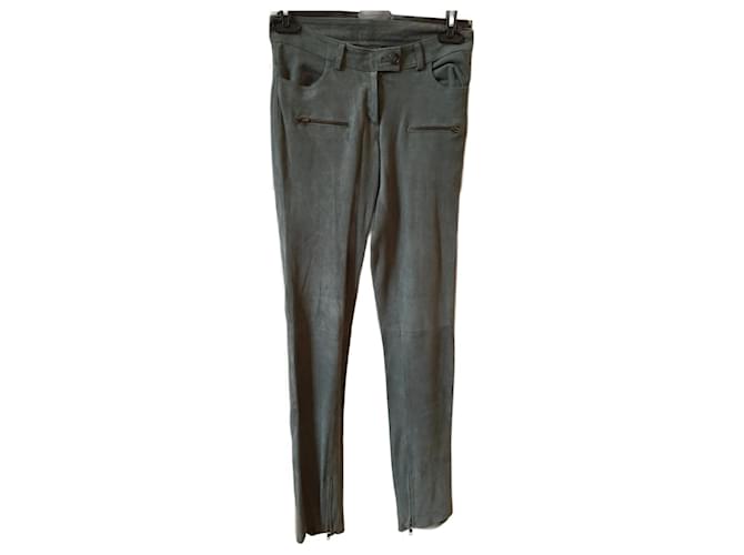Autre Marque NON SIGNE / UNSIGNED  Trousers T.International S Suede Grey  ref.997317