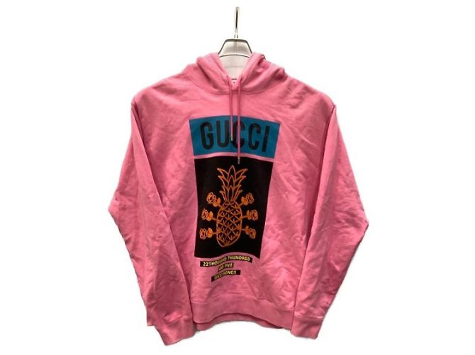 *** GUCCI Kapuzenpullover mit Ananas-Print Pink