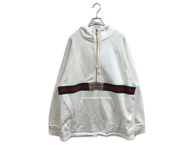 ***GUCCI × DISNEY (Gucci Disney)  Kapuzenpullover mit halbem Reißverschluss Weiß