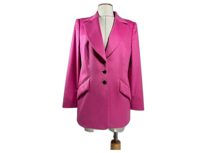 Escada Pink Wool Rabbit and Angora Blazer