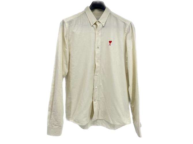 AMI Chemises T.UE (tour de cou / collier) 40 cotton Coton Jaune  ref.997508