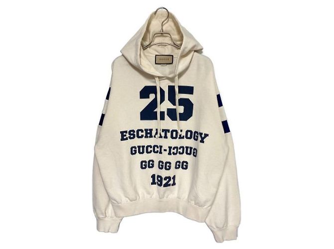 ***GUCCI Kapuzenpullover mit College-Print Beige
