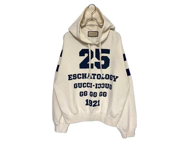***GUCCI  college print hoodie Beige Cotton  ref.997672