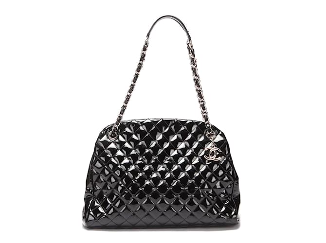 Chanel Quilted Patent Leather Just Mademoiselle Large Bowling Bag Black  ref.997894 - Joli Closet