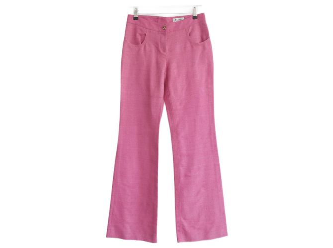 Chanel Spring 2007 Pantalón de campana de seda rosa