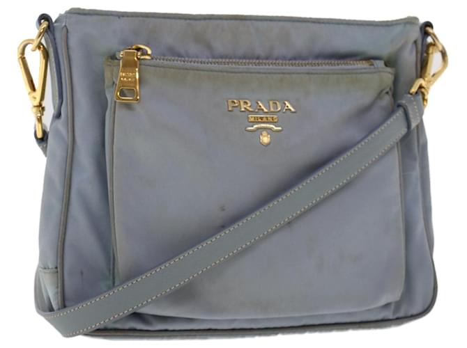 PRADA Shoulder Bag Nylon Leather Blue Auth fm2488  ref.998312
