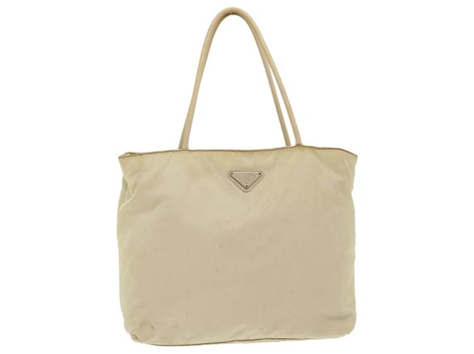 PRADA Hand Bag Nylon Beige Auth 48236  ref.998357