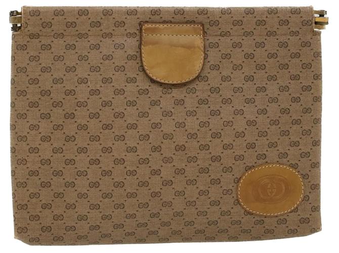 GUCCI Micro GG Canvas Clutch Bag PVC Leather Beige 67-039-5229 Auth ep1090  ref.998369