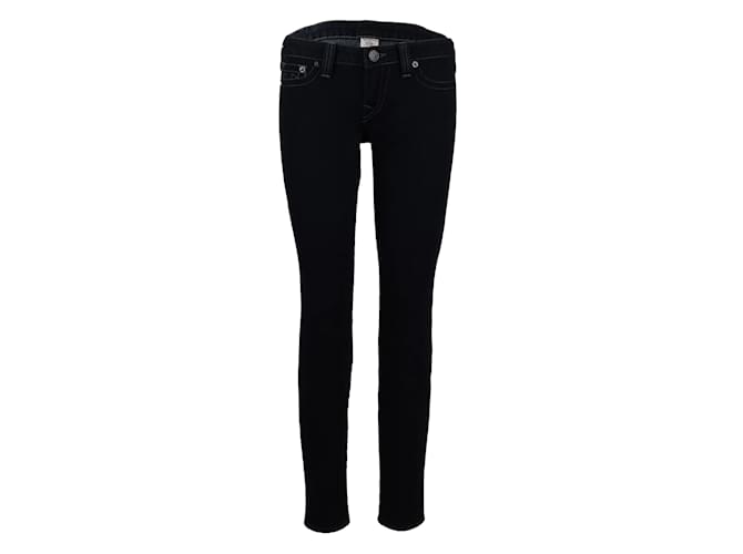 True Religion - Pantalon en jean taille basse Bleu  ref.998416