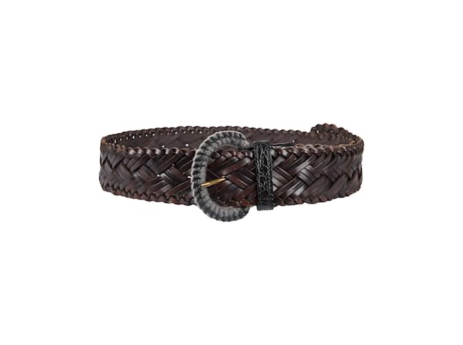 Autre Marque Collection Privée Braided Belt Brown Leather  ref.998418