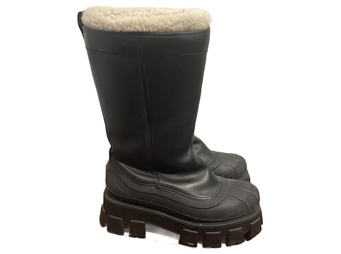 PRADA  Boots T.EU 40 leather Black  ref.998445