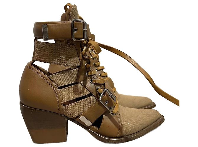 Chloé CHLOE Stiefeletten T.EU 41 Leder Kamel