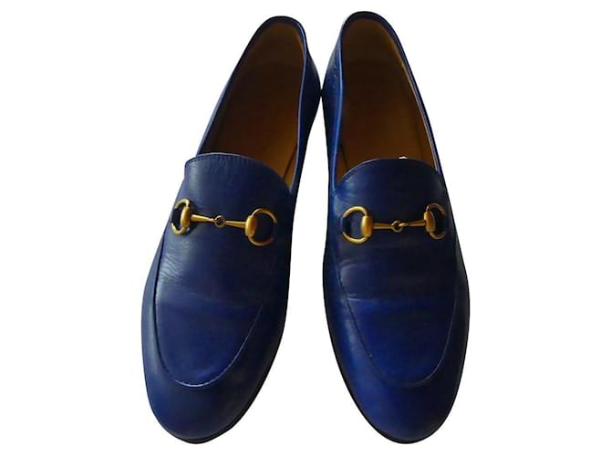 Gucci Flats Blue Leather  ref.998525