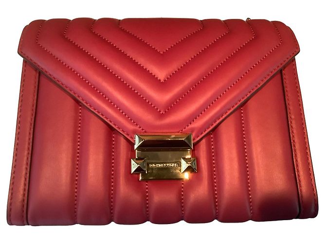 Bolsa Michael Kors Whitney em couro rosa