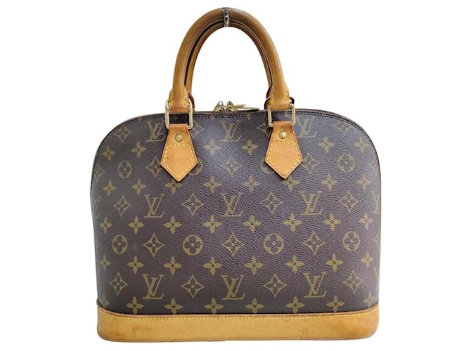 Louis Vuitton ALMA Brown Leather Cloth  ref.998701