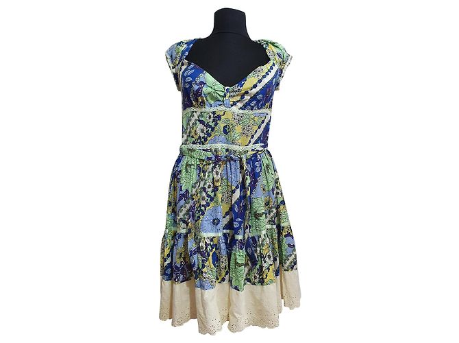 Vestido de algodón Free People Multicolor