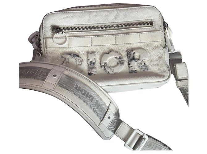 Dior x Daniel Arsham Leather Shoulder Bag Eggshell