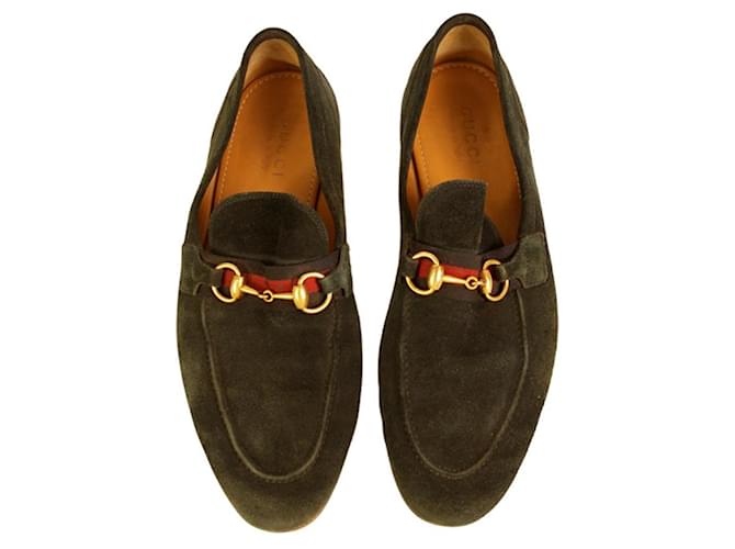 Gucci Horsebit Men's Blue Suede Moccasin Loafers Shoes size 8.5  ref.998930