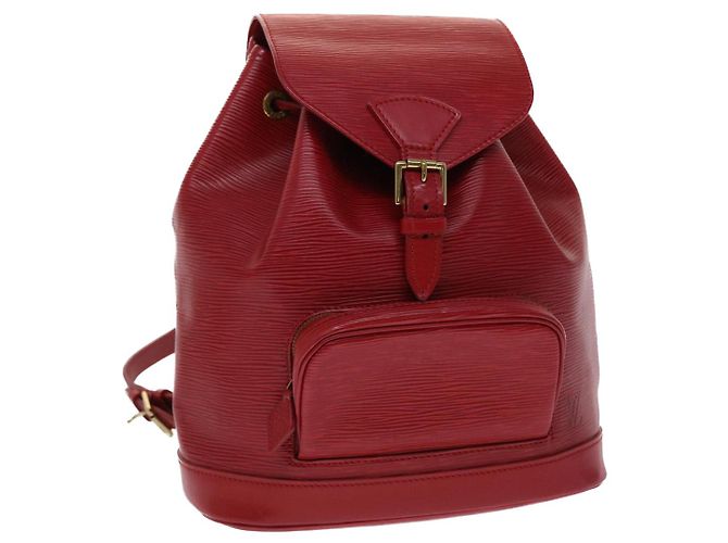LOUIS VUITTON Epi Montsouris MM Backpack Monaco 700th Red LV Auth 47479