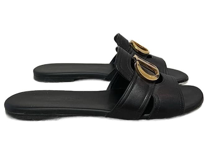 DIOR  Sandals T.EU 35.5 leather Black  ref.999087