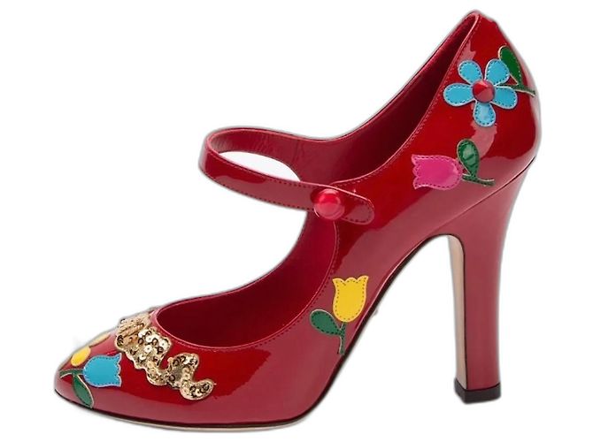 Dolce & Gabbana DG Amore Lackleder Pumps Rot