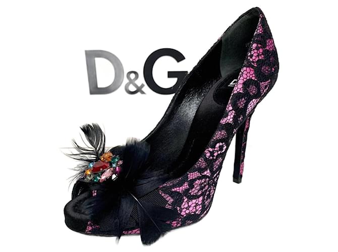 Dolce & Gabbana Heels Pink Lace  ref.999142