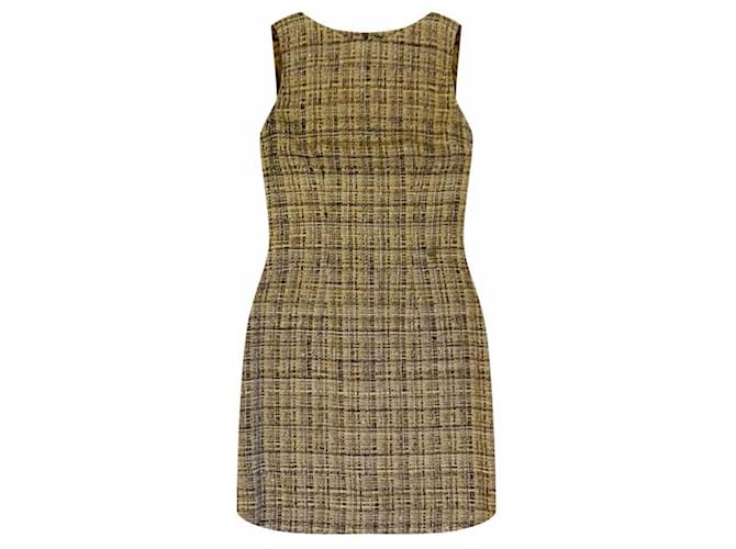 Chanel 7K$ Novo vestido de tweed com fita Bege  ref.999161