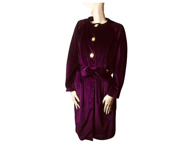 Autre Marque Purple vintage coat Velvet  ref.999175
