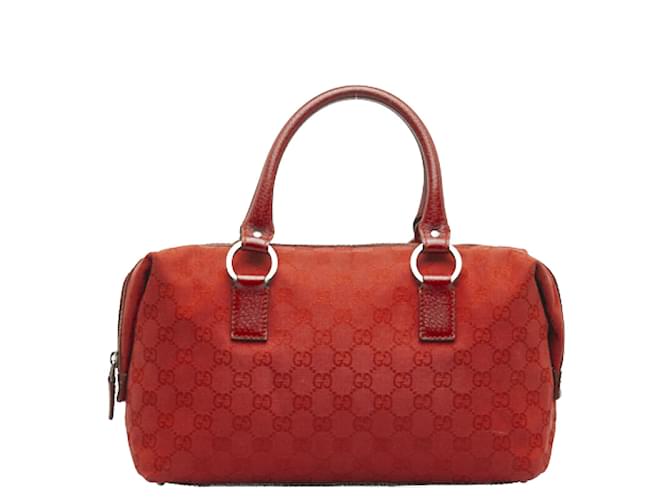 Gucci GG Canvas Boston Bag 113009 Red Cloth  ref.999256