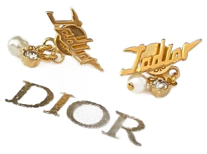 Dior Brincos Dourado Aço  ref.999289