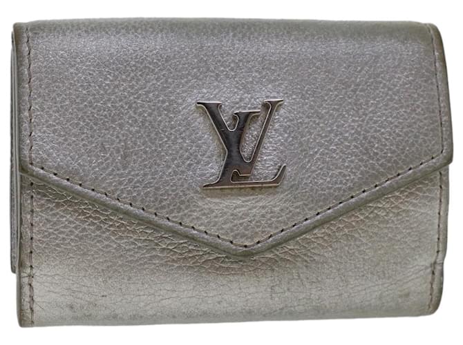 LOUIS VUITTON Portefeuille Rock Mini Wallet Taurillon Silver M69815 Auth ep1016 Silvery Leather  ref.999361
