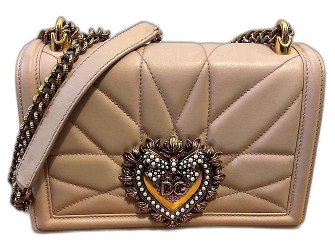 Sac à main Dolce & Gabbana Devotion en cuir rose