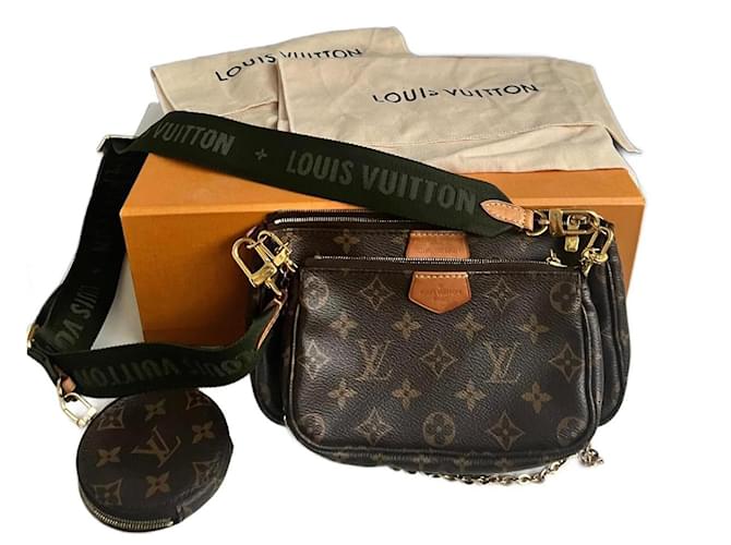 Louis Vuitton bolsa de accesorios múltiples Castaño Cuero  ref.999428
