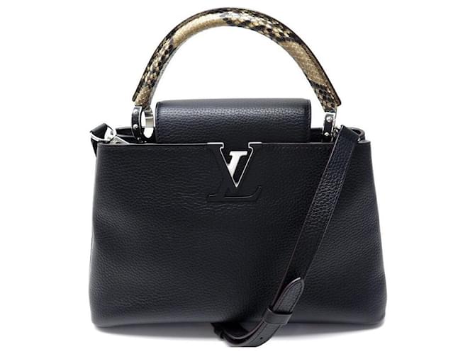 LOUIS VUITTON Capucines MM Black Bag Shoulder Luxury Handbag in