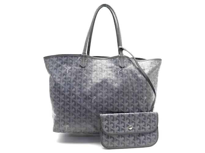 Handbags Goyard New Goyard Cabas Saint Louis GM Handbag in Gray Goyardine Canvas Pouch Bag
