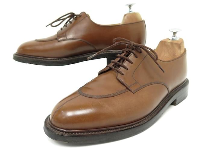 JM WESTON SHOES 598 DERBY HALF HUNTING 8D 42 BROWN LEATHER SHOES