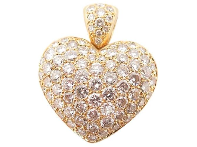 Autre Marque HEART PENDANT IN YELLOW GOLD 18K & DIAMONDS 4 ct 15.2 GRAMS YELLOW GOLD PENDANT Golden  ref.999881