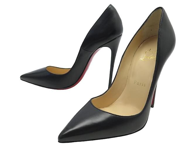 NEW CHRISTIAN LOUBOUTIN PIGALLE SHOES 120 37.5 LEATHER PUMPS SHOES Black  ref.999912