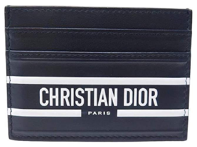 Christian Dior PORTE CARTES DIOR VIBE FIVE-SLOT S6220OSGQ CUIR BLEU MARINE CARD HOLDER  ref.999938