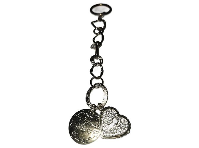 Ciondolo per borsa Guess Cuore e Placca Monogramma Oro D'oro
